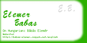 elemer babas business card