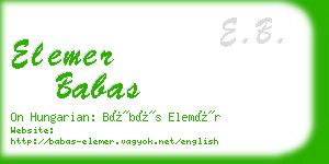 elemer babas business card
